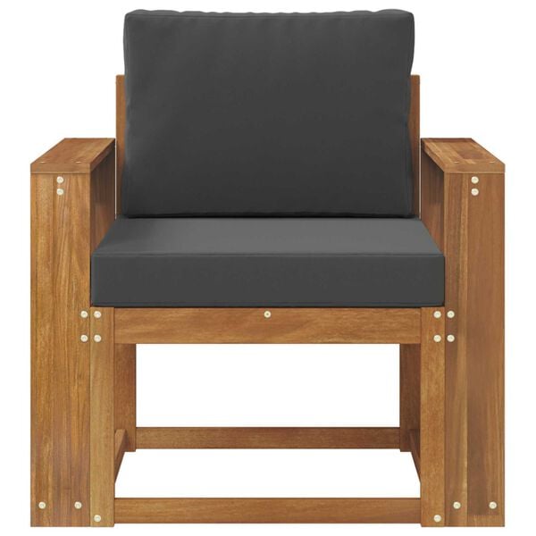 vidaXL Vanjski kauč Čvrsto drvo akacije i poliester Prirodna