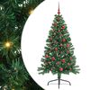 vidaXL Umjetno predsvijetljeno božićno drvce Zelena 150 cm PVC