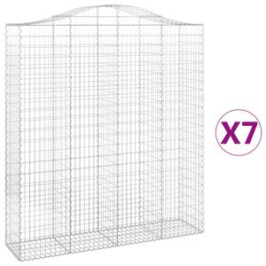 vidaXL Lučne gabionske ko&scaron;are 7 kom 200x50x220/240cm pocinčano željezo