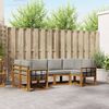 vidaXL Set vanjskih sofa s jastukom 6 pcs Prirodna i svijetlo siva