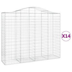 vidaXL Lučne gabionske ko&scaron;are 14kom 200x50x160/180cm pocinčano željezo