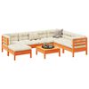 vidaXL 8-dijelni set vrtnih sofa s jastucima voštano smeđi od borovine