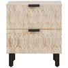vidaXL Noćni ormar 2 pcs Bijelo 40 x 33 x 46 cm Čvrsto drvo manga