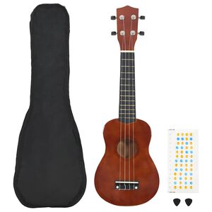 vidaXL Set ukulelea Soprano s futrolom za djecu Natural 21 "
