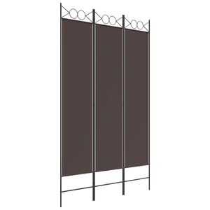 vidaXL Sobna pregrada s 3 panela smeđa 120 x 200 cm od tkanine