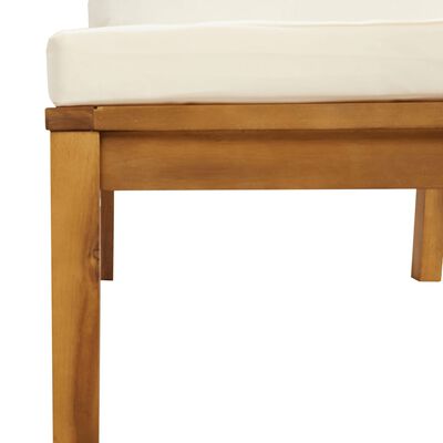 vidaXL 3-dijelna vrtna garnitura s krem bijelim jastucima drvo bagrema