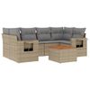 vidaXL 7-dijelni set vrtnih sofa s jastucima bež od poliratana