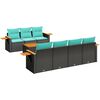 vidaXL 8-dijelni set vrtnih sofa od poliratana s jastucima crni