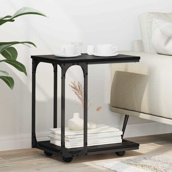 vidaXL Bocni stol Crni hrast 50 x 35 x 55.5 cm Konstruirano drvo