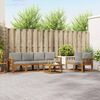 vidaXL Set vanjskih sofa s jastukom 7 pcs Prirodna i svijetlo siva