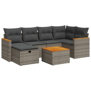 vidaXL 7-dijelni set vrtnih sofa sivi od poliratana