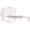 vidaXL Metalni okvir za krevet s uzglavljem bijeli 120 x 190 cm