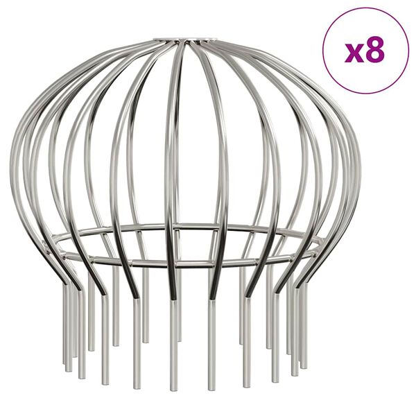 vidaXL Za&scaron;tita od li&scaron;ća za žljeb 8 pcs Srebrno 160 mm Nehrđajući čelik
