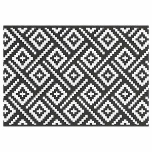 vidaXL Vanjski tepih ARAKIL bijelo-crni 160 x 230 cm PP