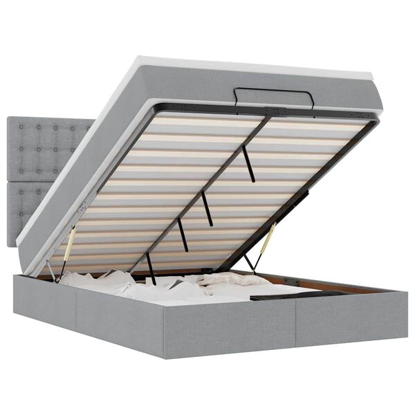 vidaXL Okvir kreveta s madraca svijetlosivi 140x200cm tkanine