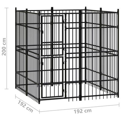vidaXL Vanjski kavez za pse čelični 3,69 m²