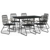 vidaXL 7-dijelni vrtni blagovaonski set od PVC ratana crni
