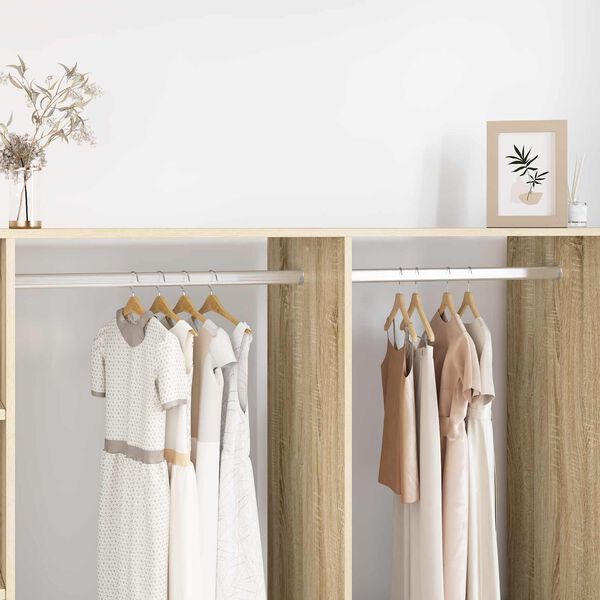 vidaXL Cijev za ormar 2 pcs Srebrno 764 x 15 x 29 mm