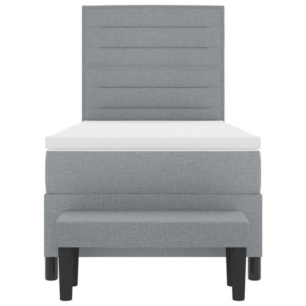 vidaXL Krevet s opruga kutije Svijetlo siva 90 x 190 cm tkanina