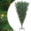 vidaXL Obrnuto umjetno božićno drvce s naglavnom loptom Zelena 210 cm
