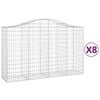 vidaXL Lučne gabionske ko&scaron;are 8 kom 200x50x120/140cm pocinčano željezo