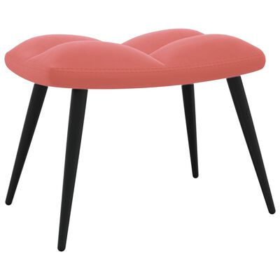 vidaXL Stolica za opuštanje s osloncem za noge ružičasta baršunasta