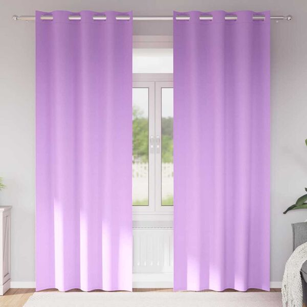 vidaXL Zavjese za blackout s prstenovima 2 pcs Ljubičasta 225 x 140 cm