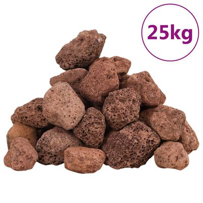 vidaXL Vulkansko kamenje 25 kg crveno 3-5 cm