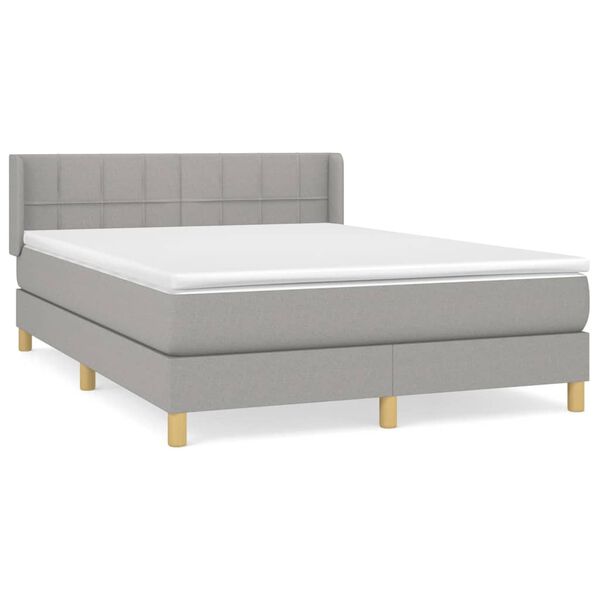 vidaXL Krevet box spring s madracem svjetlosivi 140x200 cm od tkanine