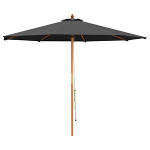 vidaXL Vrtni suncobran &Oslash; 300 x 248 cm Čvrsto drvo eukaliptusa Antracit