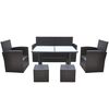 vidaXL 6-dijelni vrtni blagovaonski set od poliratana s jastucima smeđi