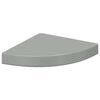 vidaXL Plutajuća kutna polica visoki sjaj siva 25 x 25 x 3,8 cm MDF