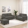 vidaXL 3-dijelni set sofa s jastucima tamnosivi bar&scaron;unasti