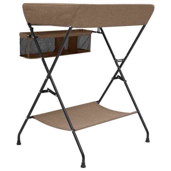 vidaXL Stol za previjanje smeđe-sivi željezni