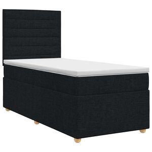 vidaXL Boxspring krevet s madracem Crna 80 x 200 cm Tkanina