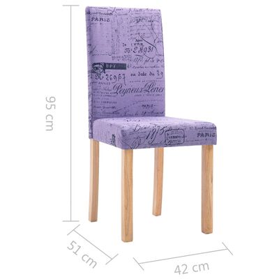 vidaXL Blagovaonske stolice od tkanine 2 kom ljubičaste