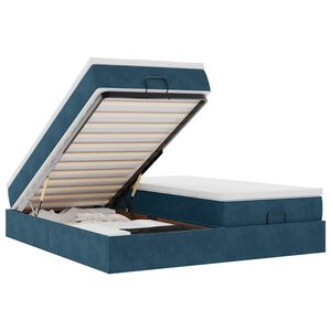 vidaXL Okvir kreveta s madracima tamnoplavi 160x200cm bar&scaron;unasti