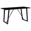 vidaXL Blagovaonski stol crni 140 x 70 x 75 cm od kaljenog stakla