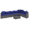 vidaXL 8-dijelni set vrtnih sofa od poliratana s jastucima sivi