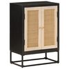 vidaXL Komoda crna 55 x 30 x 76 cm od masivnog drva manga i željeza
