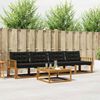 vidaXL Set vanjskih sofa s jastukom 5 pcs Prirodna i crna