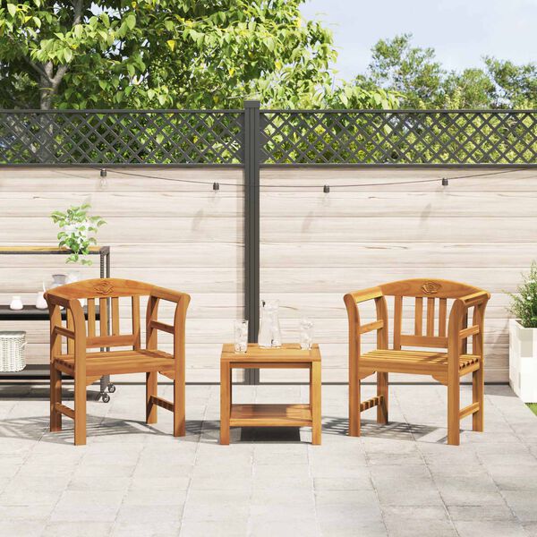 vidaXL Klupa s ružama Prirodna 68,5 x 46 x 82,5 cm Čvrsto drvo akacije