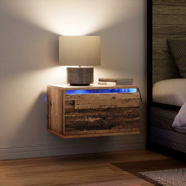 vidaXL Wall-mounted noćni ormarić Staro drvo 50 x 36 x 30 cm