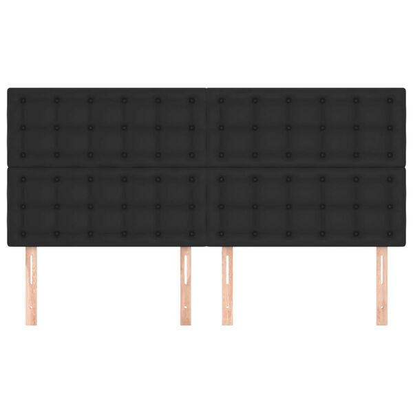 vidaXL Uzglavlje Crno 200x5x118/128 cm Imitacija kože