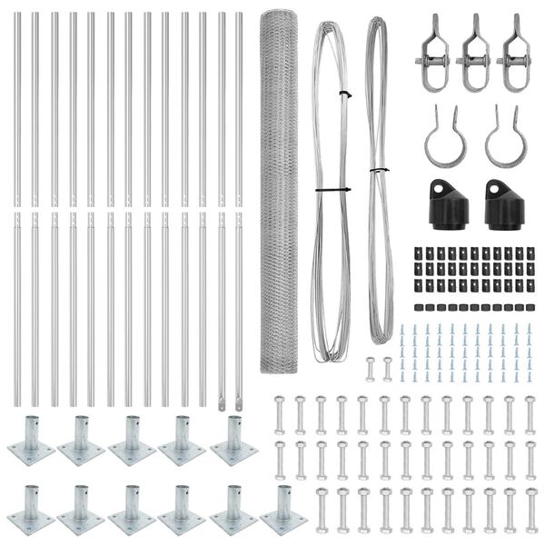 vidaXL Stup za ogradu Srebrno 25 x 1,6 m (mreža 25 mm) Čelik