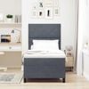 vidaXL LED Box Spring Krevet s madracem Tamno siva 90 x 200 cm tkanina