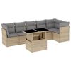 vidaXL 7-dijelni set vrtnih sofa od poliratana s jastucima bež