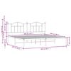 vidaXL Metalni okvir za krevet s uzglavljem crni 200x200 cm
