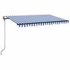 vidaXL Automatska tenda sa senzorom LED 400x350 cm plavo-bijela