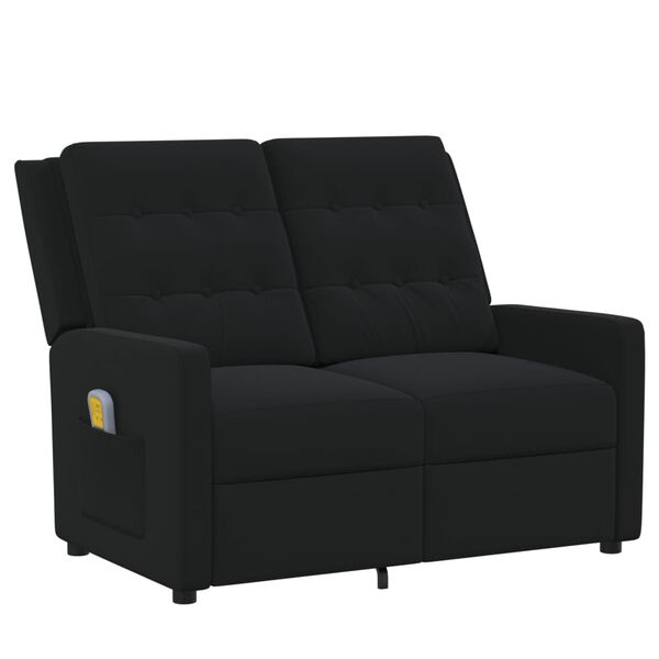 vidaXL Masažni dvosjed od tkanine crni